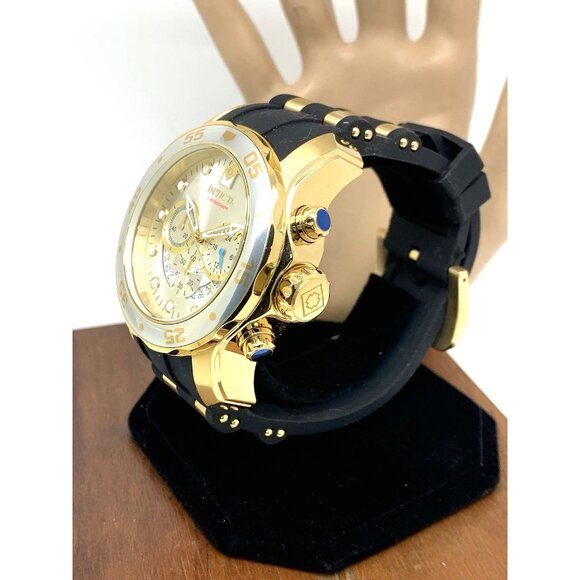 Invicta Men's Watch 6985 Pro Diver Silver Dial Quartz Chronograph Black Rubber - Picture 2 of 15